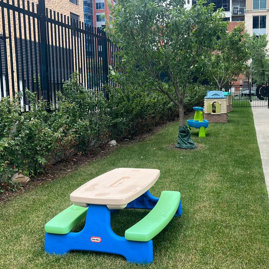 Outdoor play area at Blue Planet Child Care